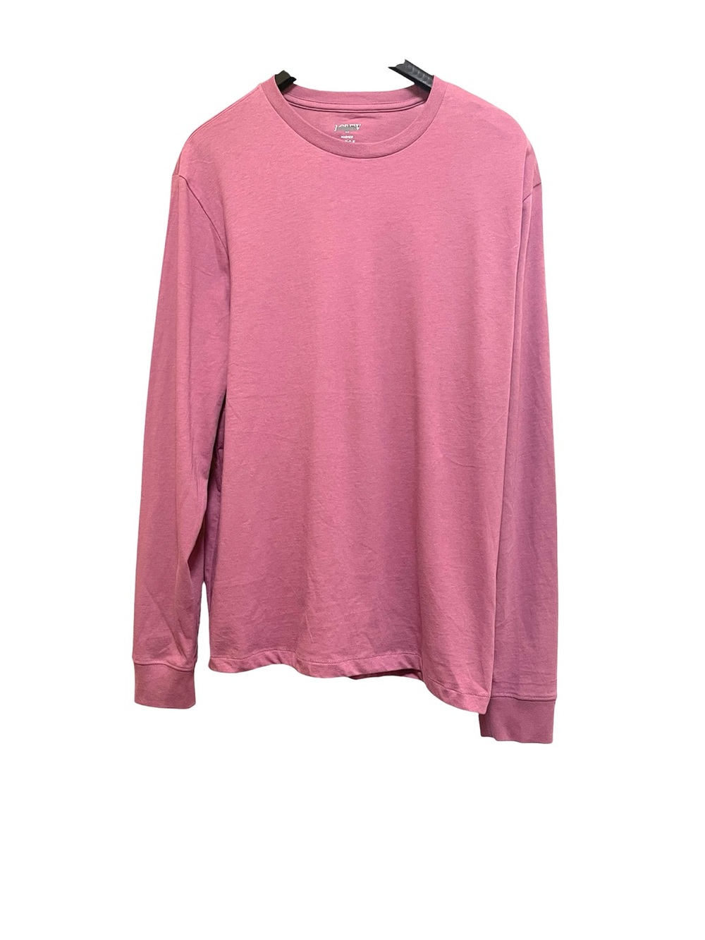 J.CREW WASHED T-SHIRT WOMEN LONG SLEEVE CREWNECK SOLID COLOR PINK SIZE LARGE *